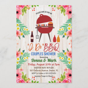 Luau I Do BBQ Tropical Couples Shower Invitation