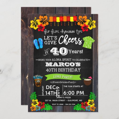 Luau Invitation Luau Birthday Invitations