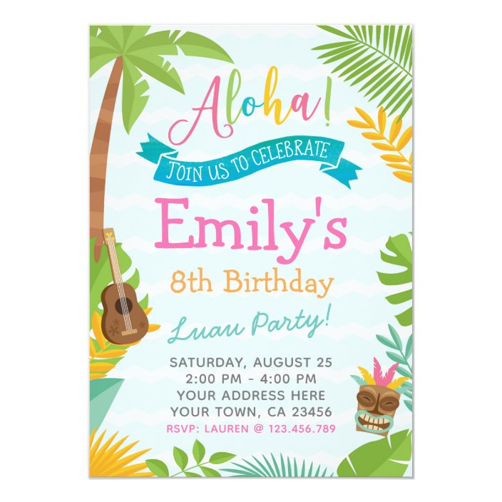 Luau Invitation, Pool Party Invite | Zazzle.com