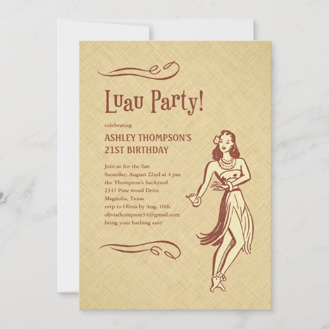 Luau Invitations (Front)