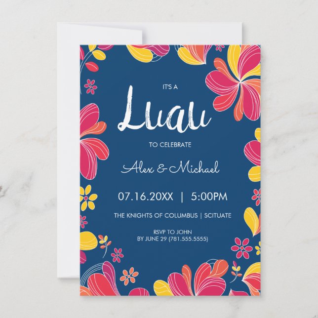 Luau Invite - Hawaiian Tropical Party Invitation (Front)