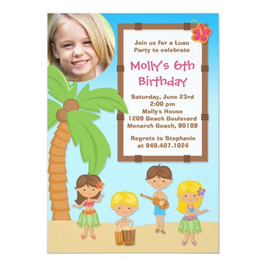 Luau Kids Birthday Party Invitation | Zazzle.com