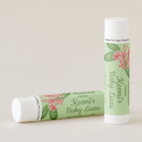 Luau Lip Balm Baby Shower Favor Watercolor Flowers