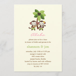 Luau Monkeys Engagement Party or Shower Invitation