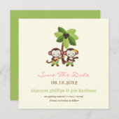 Luau Monkeys Save The Date Announcement (Front/Back)