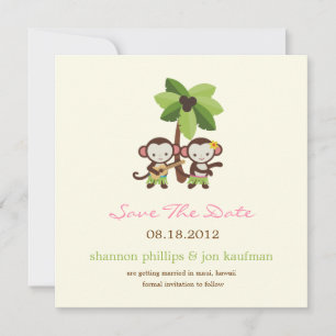 Luau Monkeys Save The Date Announcement