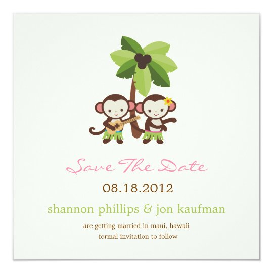 Luau Monkeys Save The Date Announcement