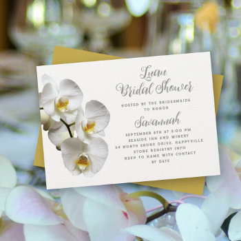 Luau Orchids Custom Bridal Shower Invitation by sandpiperWedding at Zazzle