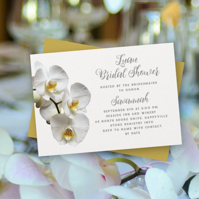 Luau Orchids Custom Bridal Shower Invitation
