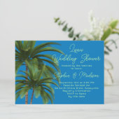 Luau Palm Trees Wedding Bridal Shower Invitation (Standing Front)