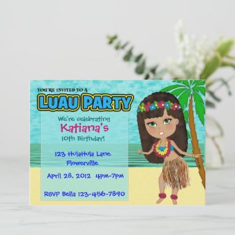 Luau Party Custom Invitation | Zazzle