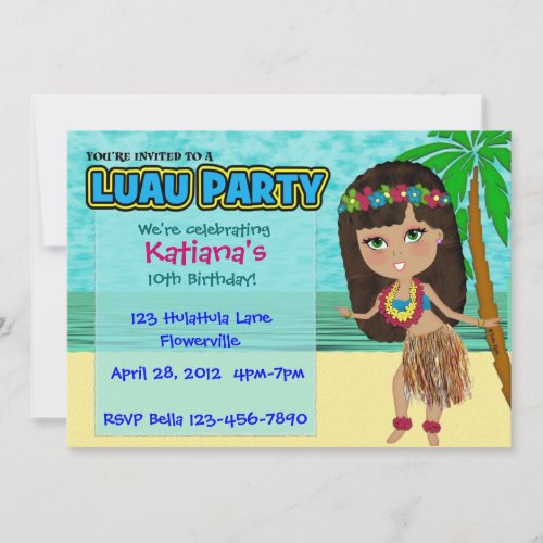 Luau Party Custom Invitation
