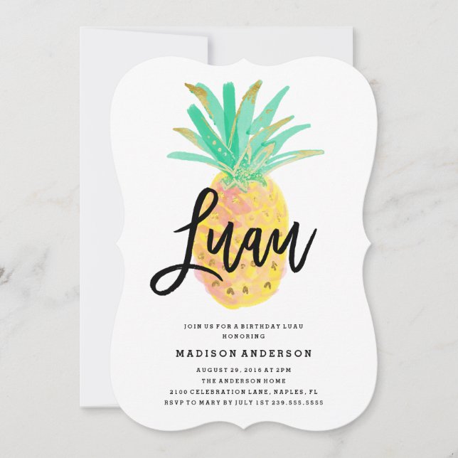 Luau Party Invitation (Front)