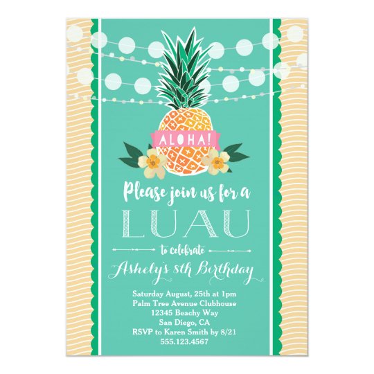 luau party invitation for birthday shower etc a zazzle com