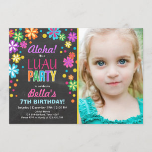 Luau party invitation Tropical Birthday Aloha