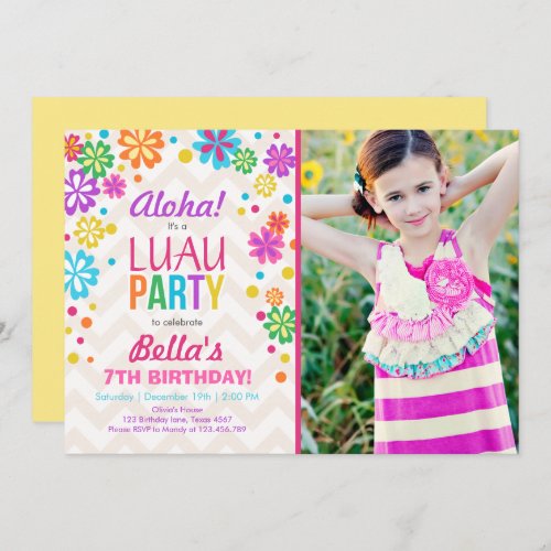 Luau party invitation Tropical Birthday Aloha