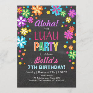 Luau party invitation Tropical Birthday Aloha