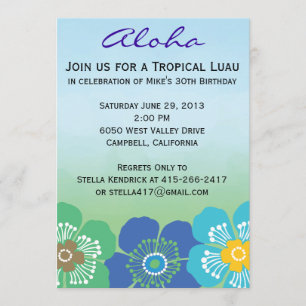 Luau Party Invitations - Calypso