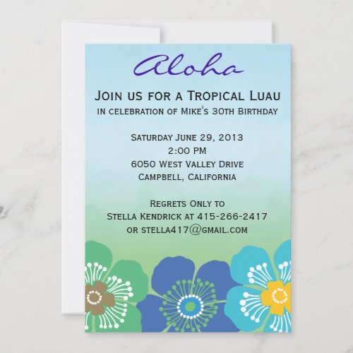 Luau Party Invitations - Calypso