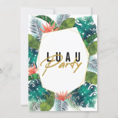 Luau Party Modern Gold Tropical Hawaiian Birthday Invitation (Back)