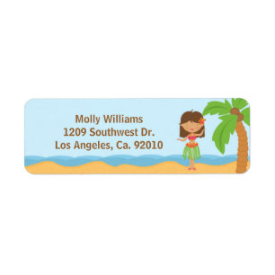 Luau Party Return Address Labels