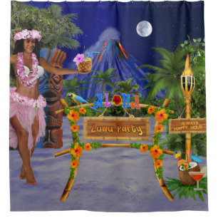 LUAU PARTY SHOWER CURTAIN