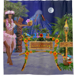 LUAU PARTY SHOWER CURTAIN