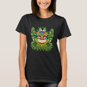 Luau Party Statue Hawaiian Tiki Mask Polynesian Ti T-Shirt