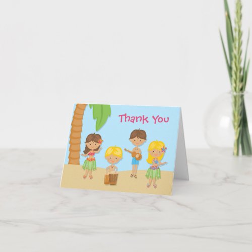 Luau Party Thank You Card