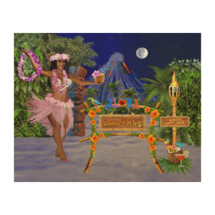 LUAU PARTY WOOD WALL ART