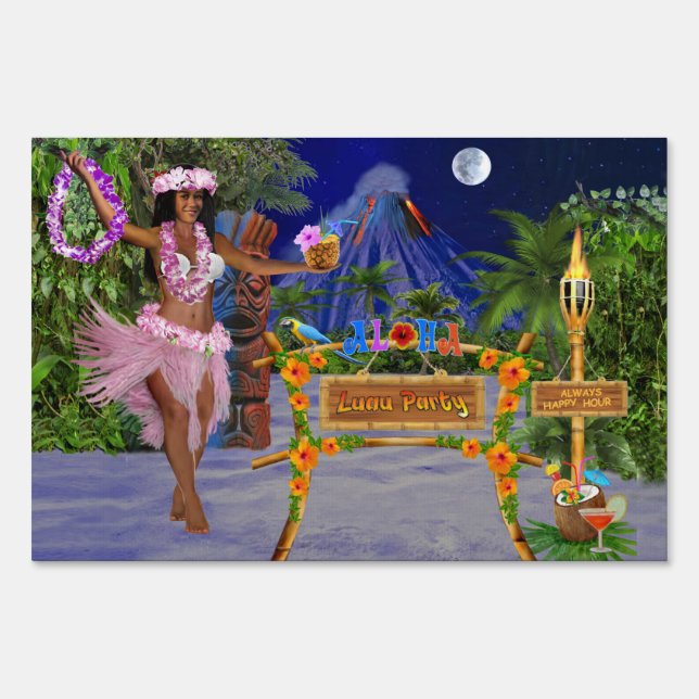 LUAU PARTY YARD SIGN (Front)