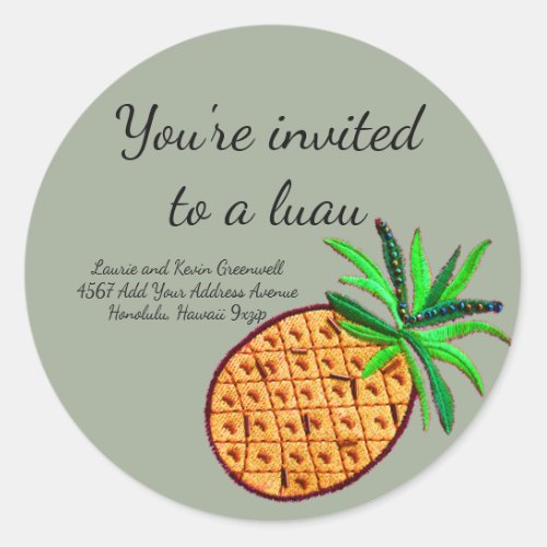 Luau Pineapple Envelope Seal Return Address
