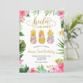 Luau Pineapple Girl Birthday Invitation (Standing Front)
