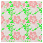 luau pink christmas hawaiian hibiscus floral xmas fabric