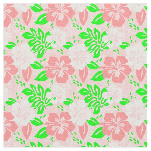 luau pink christmas hawaiian hibiscus floral xmas fabric