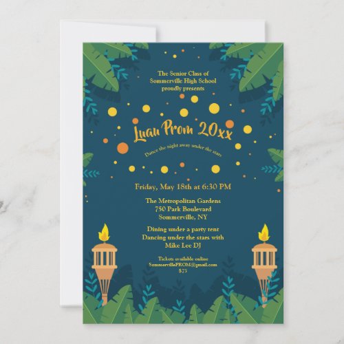 Luau Prom Invitations