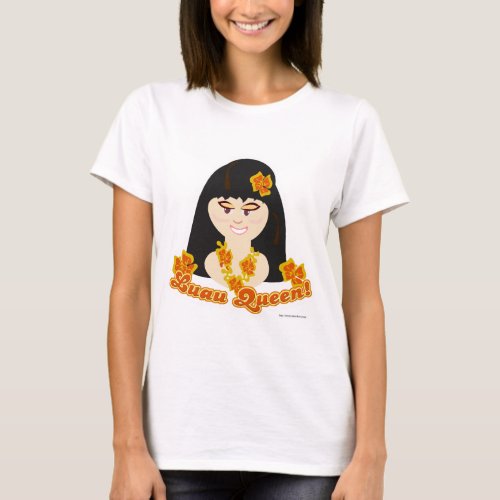 Luau Queen Cute Cartoon BBQ Girl T_Shirt
