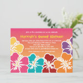 Luau Sweet Sixteen Birthday Party Invitations (Standing Front)
