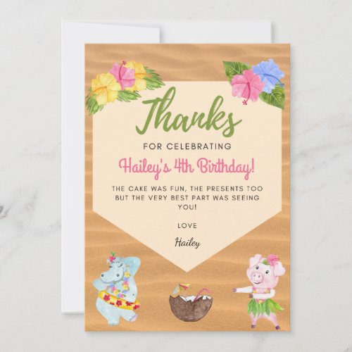 Luau Thank You Card