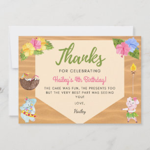 Luau Thank You Card