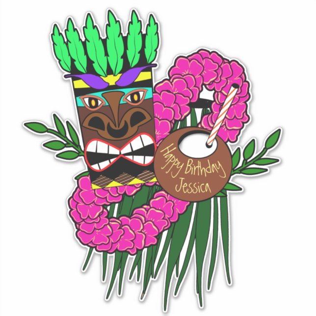 Luau Theme Sticker (Front)