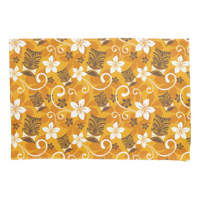 LUAU TIKI (ORANGE) PILLOW CASE (Front-Left)
