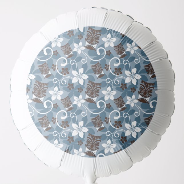 LUAU TIKI PATTERN (BLUE) BALLOON (Front)