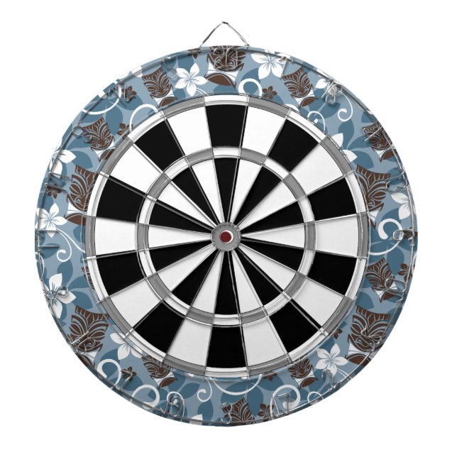 LUAU TIKI PATTERN (BLUE) DART BOARD (Front)