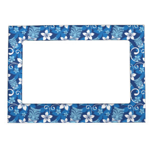 LUAU TIKI PATTERN (BRIGHT BLUE) MAGNETIC FRAME