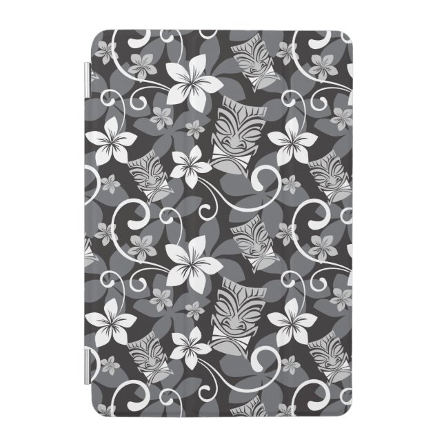 LUAU TIKI PATTERN (CHARCOAL) iPad MINI COVER (Front)