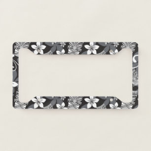 LUAU TIKI PATTERN (CHARCOAL) LICENSE PLATE FRAME