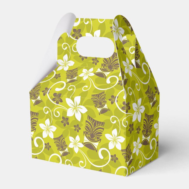 LUAU TIKI PATTERN FAVOR BOXES (Front Side)