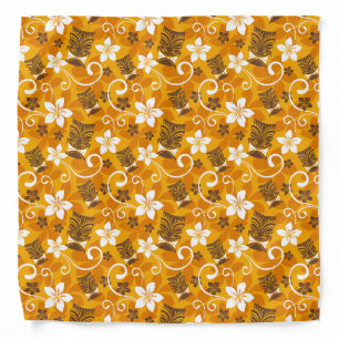 LUAU TIKI PATTERN (ORANGE) BANDANA