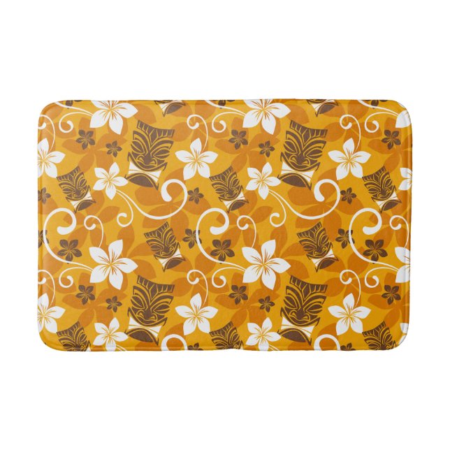 LUAU TIKI PATTERN (ORANGE) BATH MAT (Front)